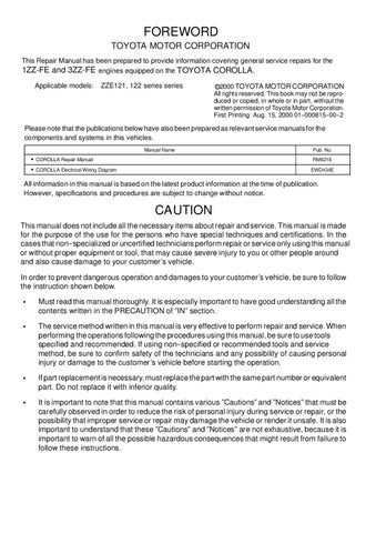 download 3zzfe Toyota engine workshop manual