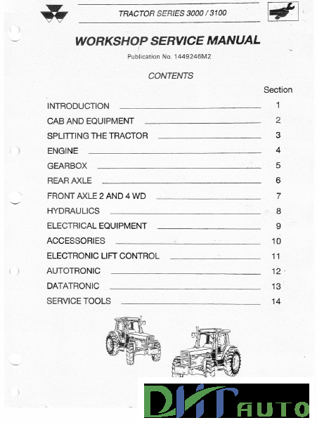 download Massey Ferguson MF3000 MF3100 series tractor workshop manual